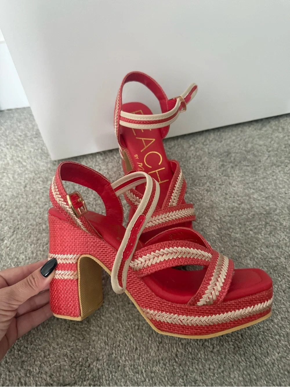 Beach by Matisse Red Raffia Wedges